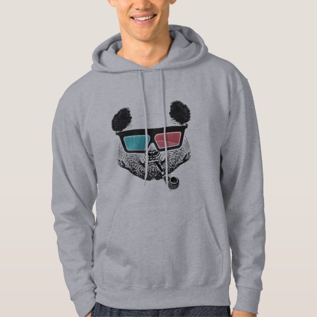 Vintage Panda 3-D Glasses Hoodie (Vorderseite)