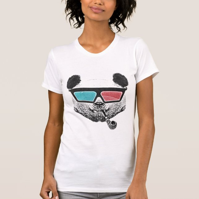 Vintage Panda glasses3-D T-Shirt (Vorderseite)