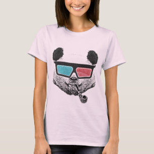 Vintage Panda glasses3-D T-Shirt