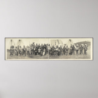 Vintage Panoramafoto aus Ureinwohner Amerikas Poster