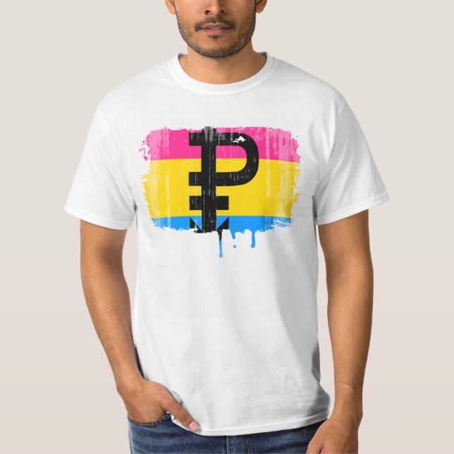 Vintage Pansexual Flagge T-Shirt (Vorderseite)