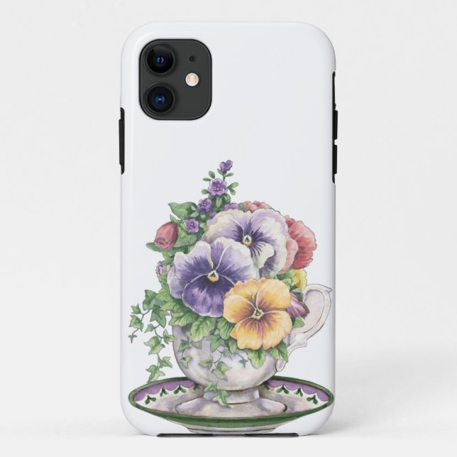 Vintage PansyTeacup iPhone Abdeckung Case-Mate iPhone Hülle (Rückseite)