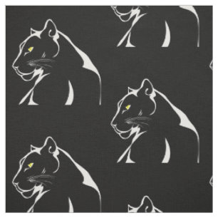 Vintage Panther Große Starken Wütenden Katze Gelbe Stoff