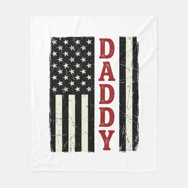 Vintage Papa American Flag Shirt Design_1 Fleecedecke (Vorderseite)