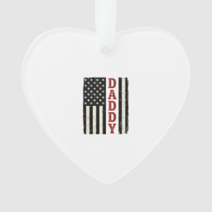 Vintage Papa American Flag Shirt Design_1 Ornament