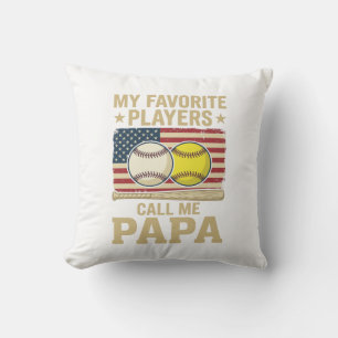 Vintage Papa Baseball Softball Spieler Shirt Desig Kissen