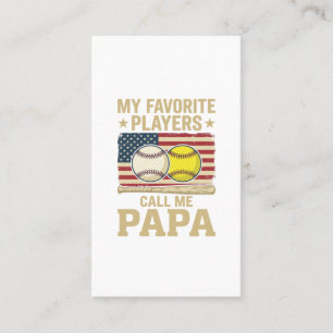 Vintage Papa Baseball Softball Spieler Shirt Desig Visitenkarte