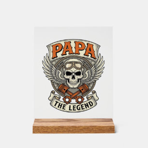 Vintage-Papa-Biker-Totenkopf-Legende Acrylschild