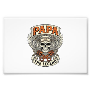 Vintage-Papa-Biker-Totenkopf-Legende Fotodruck