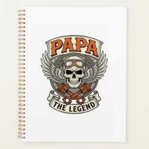 Vintage-Papa-Biker-Totenkopf-Legende Planer