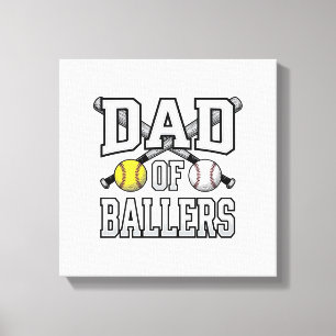Vintage Papa der Ballspieler Baseball Softball T-S Leinwanddruck