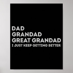 Vintage Papa Opa Ur-Opa Ich Werde Immer Besser Poster