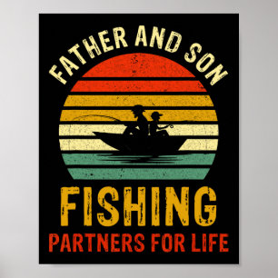 Vintage Papa und Sohn Angelpartner fürs Leben Vate Poster
