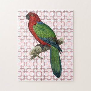 Vintage-Papagei auf Retro-Kunst Puzzle