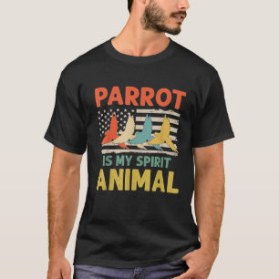 Vintage Papageien Lover Geschenk American Flag T- T-Shirt