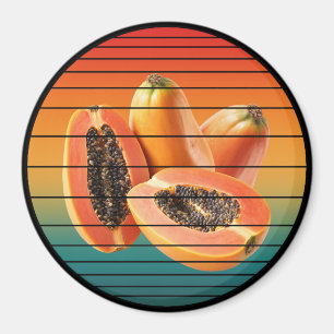 Vintage Papaya-Früchte gesunde vegane Lebensmittel Magnet