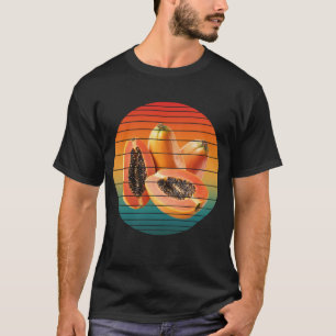 Vintage Papaya-Früchte gesunde vegane Lebensmittel T-Shirt