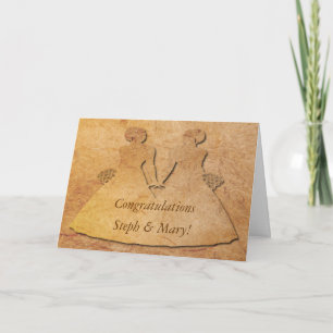Vintage Paper Lesbian Bride Wedding Card Karte