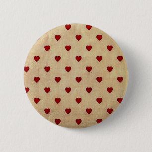 Vintage Papier-Polka-Herzen-Muster Button