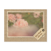 Vintage Papier-Rahmen-Reise-Tag Herbst Rose Burlap