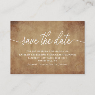 Vintage-Papier Save-The-Date-Karte Begleitkarte