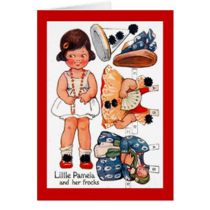 Vintage-Papierpuppe kleines Mädchen Pamela Karte