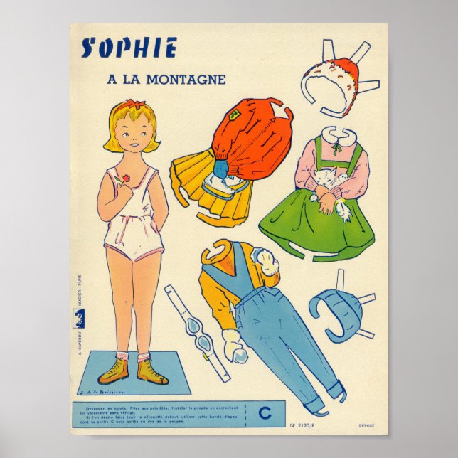 Vintage Papierpuppe Poster (Vorne)