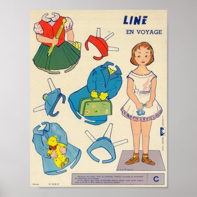 Vintage Papierpuppe Poster (Vorne)