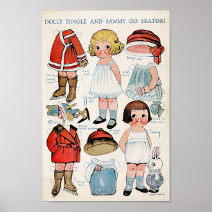 Vintage Papierpuppe Poster