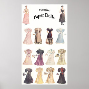Vintage Papierpuppen, 1 von 2 Poster