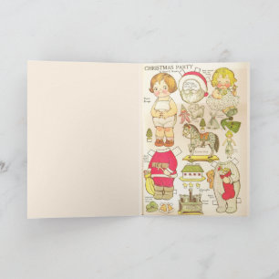 Vintage Papierpuppen "Frohe Weihnachten"  Feiertagskarte