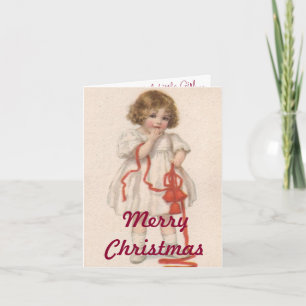 Vintage Papierpuppen Weihnachtskarte Feiertagskarte
