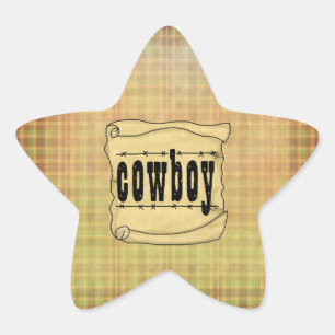 Vintage Papierrolle-Cowboy-Stern-Aufkleber Stern-Aufkleber