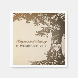 Vintage Papierservietten aus Eiche