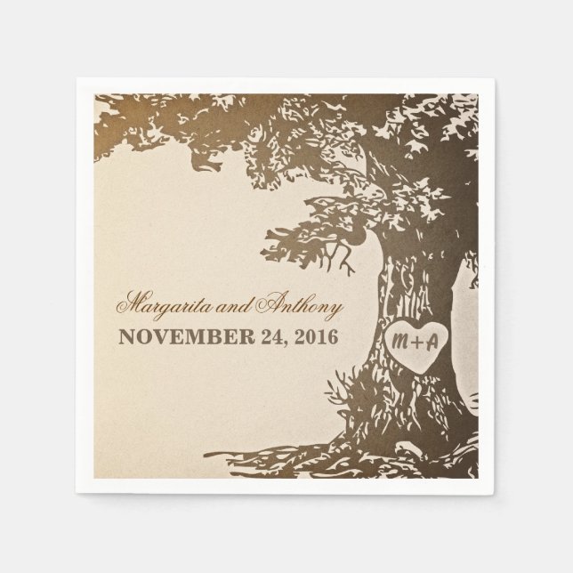 Vintage Papierservietten aus Eiche (Vorderseite)