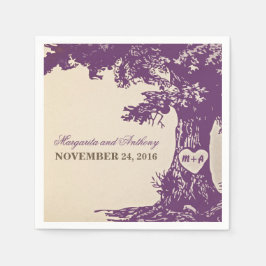 Vintage Papierservietten aus Pflaume