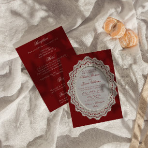 Vintage-Papierspitzen-Doily - Komplette Hochzeit Einladung