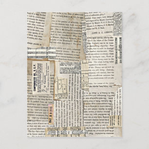 Vintage Papierstriche - Vertikal Postkarte