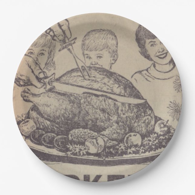 Vintage Papiertafel Pappteller (Vorderseite)