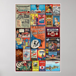 VINTAGE-PAPIERWERBUNGSTHEME DRUCKEN POSTER