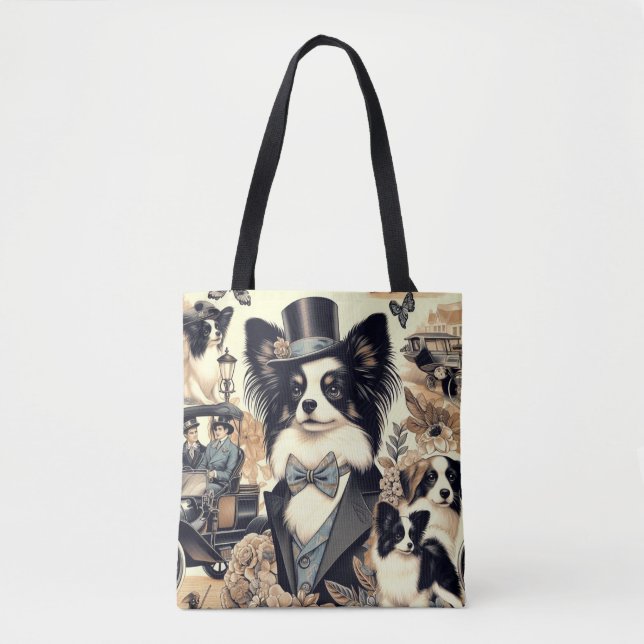 Vintage Papillon Dog Illustration (Vorderseite)