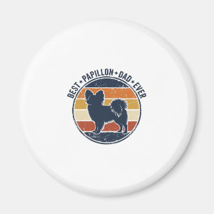 Vintage-Papillon-Hunde-Vater Retro-Sonnenuntergang Magnet