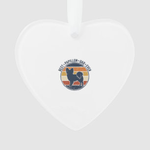 Vintage-Papillon-Hunde-Vater Retro-Sonnenuntergang Ornament
