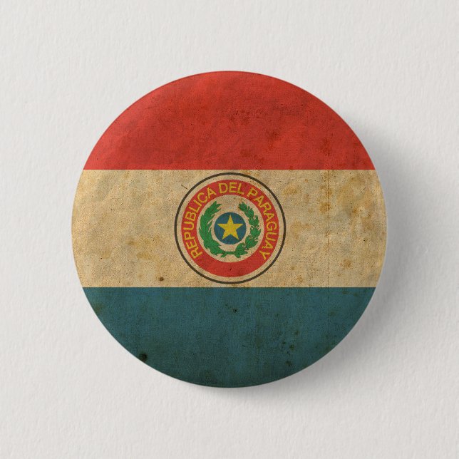 Vintage Paraguay-Flagge Button (Vorderseite)