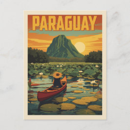Vintage Paraguay Travel Poster Nature Lake Postkarte