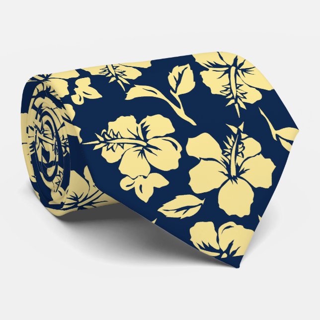 Vintage Pareau hawaiische Hibiskus-Krawatten Krawatte (Gerollt)