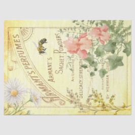 Vintage Parfüms und Blumenbienendekoupage Gewebe P Seidenpapier