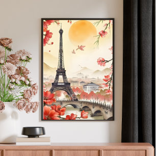 Vintage Paris - Aquarell Retro-Reiseposter Poster