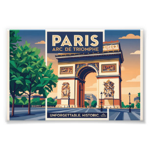 Vintage-Paris-Arc-de-Triomphe-Reiseposter Fotodruck