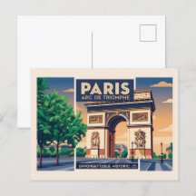 Vintage-Paris-Arc-de-Triomphe-Reiseposter